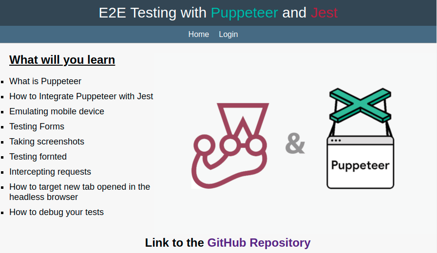 testing puppeteer jest
