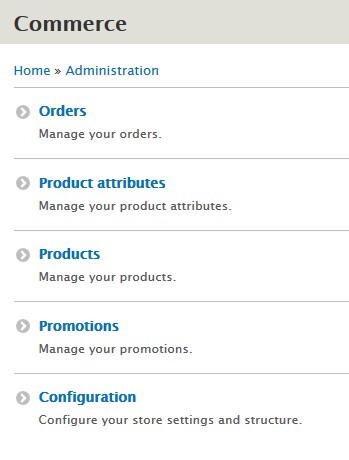 commerce drupal administration